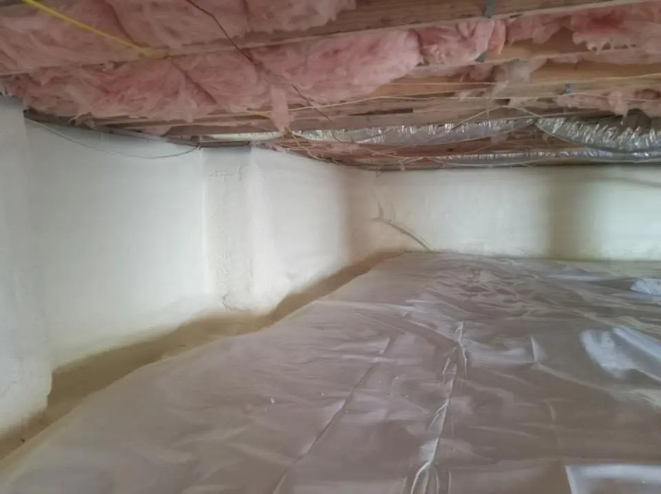 Crawl space encapsulation with closed-cell spray foam for Roof Leak Repair in Lenox